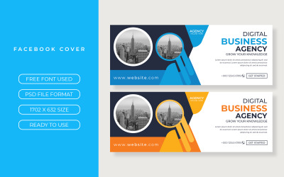 Design moderno de banner de capa para Facebook