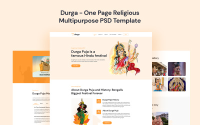 Durga - Modelo PSD religioso multifuncional de uma página