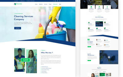 Exclean – 清洁服务一页 UI 元素