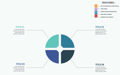 Modelo de infográfico de vetor de círculo de estatística de negócios