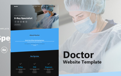 Plantilla de página de destino del sitio web de médico y cirujano