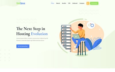 WebServe - PSD шаблон для современного веб-хостинга