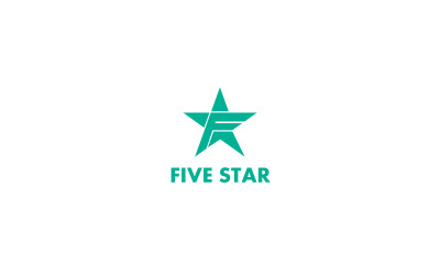Cinque stelle - modello di logo della lettera F