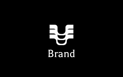 Letter V Bold Black Logo Template