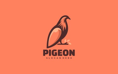 Logo semplice mascotte piccione