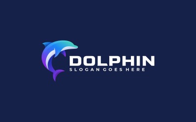 Стиль логотипа дельфина градиента