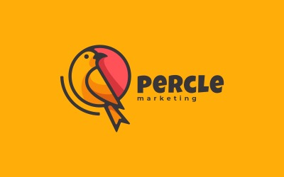 Styl Logo Prosty Ptak Maskotka
