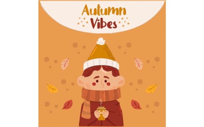Accogliente autunno con illustrazione dell&amp;#39;uomo