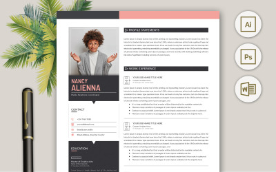 Currículo Profissional Modelo de Design de CV, Vol. 17