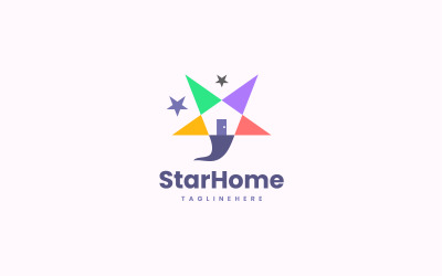 Free Star House Logo Design Konzept Vektor