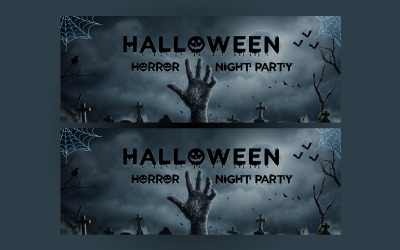 Halloween Horror Night Party Social Media Facebook Cover Vorlage