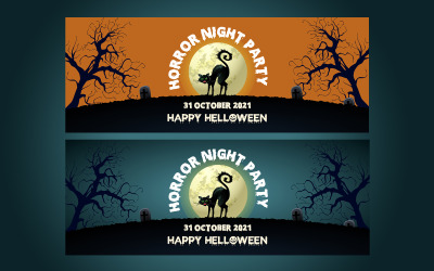 Halloween Night Party Social Media Facebook Cover Vorlage