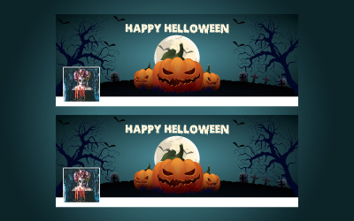 Halloweenowy szablon okładki na Facebooka w mediach społecznościowych