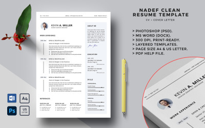 Modelo de currículo limpo Nadef