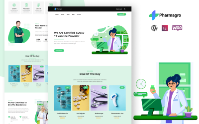 Pharmagro - Bir Eczane ve İlaç Mağazası Web Sitesi Elementor Şablon Kiti