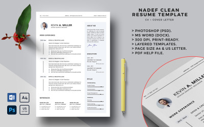 Шаблон резюме Nadef Clean