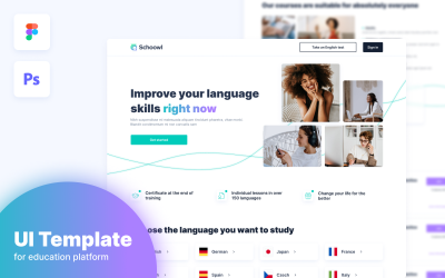 Schoowl-E-Learning Courses Weboldal UI sablon