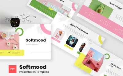 Softmood - Pastel Sjablonen PowerPoint presentatie