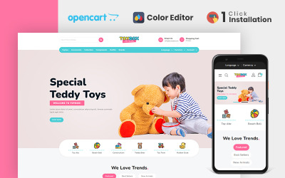 Toybox Одяг та іграшки Магазин Opencart Тема