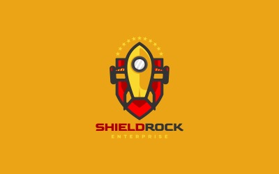 Shield Rocket Einfaches Maskottchen-Logo