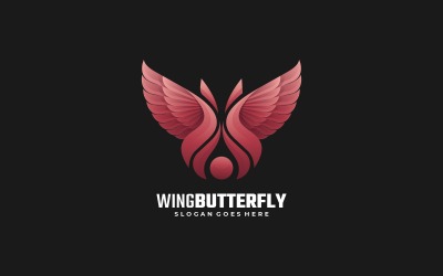 Estilo do logotipo gradiente de borboleta de asas