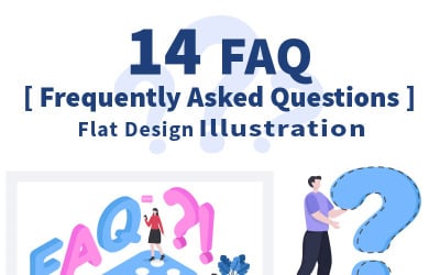 14 FAQ or Frequently Asked Questions Illustration