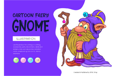 Gnomo de hadas de dibujos animados. Vector