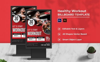Healthy Workout Billboard Portrait