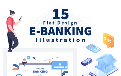 15 Ілюстрація програми електронного банкінгу, гаманців або банківських кредитних карт