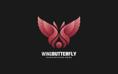 Wings Butterfly Gradient Logo Style