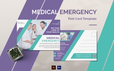Medizinische Notfallpostkarte
