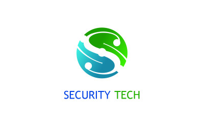 Tecnologia de segurança - Modelo de logotipo da letra S