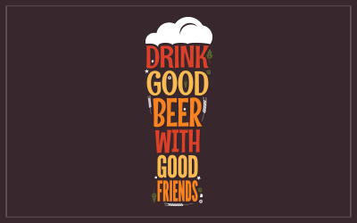 Beer Glass Concept Slogan Background.