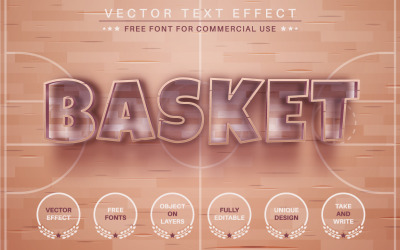 Équipe de basket-ball - Effet de texte modifiable, style de police, illustration graphique