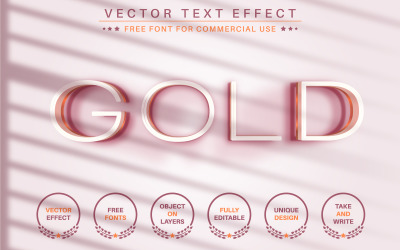 Gold Bronze - Editable Text Effect, Font Style, Graphics Illustration
