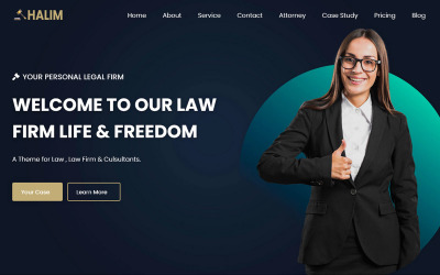 Halim - šablona úvodní stránky právnické firmy