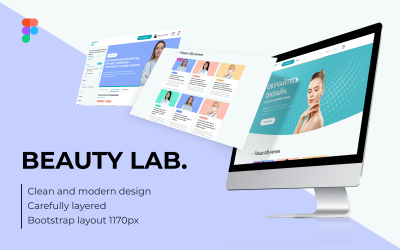 Laboratoire de beauté. Site de conception et tableau de bord. Figma Design et Photoshop