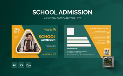 Okula Kabul Posta Kartı