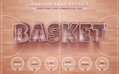 Squadra di basket - Effetto testo modificabile, stile carattere, illustrazione grafica