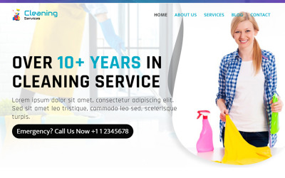 Temizlik Hizmetleri Çok Amaçlı Web Sitesi Şablonu