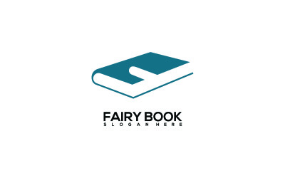 Livro de fadas - Modelo de logotipo com letra F