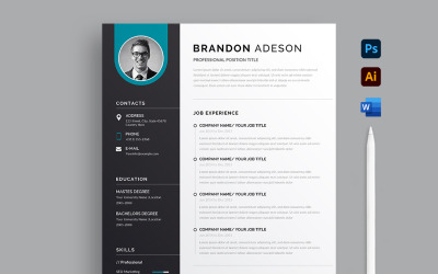 Schoon en eenvoudig Word CV-sjabloon