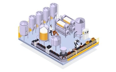 Brewery Beer Production Isometric 210203909 Vector Illustration Concept