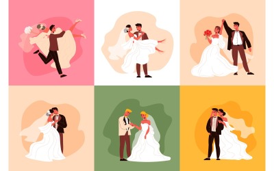 Esküvői pár tervezési koncepció 210260528 Vektoros illusztráció koncepció