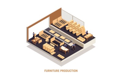 Furniture Production Isometric 210310125 Vector Illustration Concept