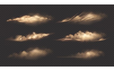 Realistická sada oblaků prachu 210230931 koncept vektorové ilustrace
