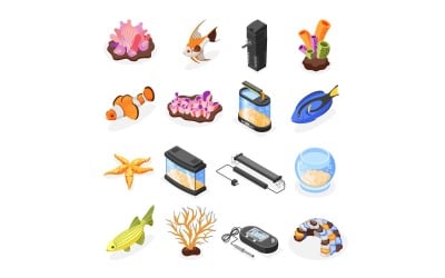 Aquarium Isometric Icons 210230110 Vector Illustration Concept