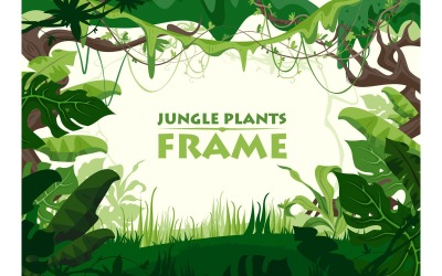Rám džungle rostliny 210351810 koncept vektorové ilustrace