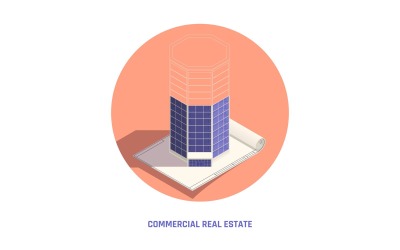Kommerzielle Immobilien isometrische 210110124 Vektor-Illustration-Konzept