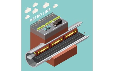 Subway Underground Metro Isometric 210410920 Vector Illustration Concept